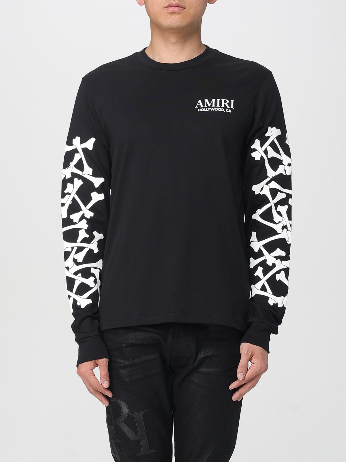 Amiri Cotton Sweatshirt Featuring Bone Print In Black