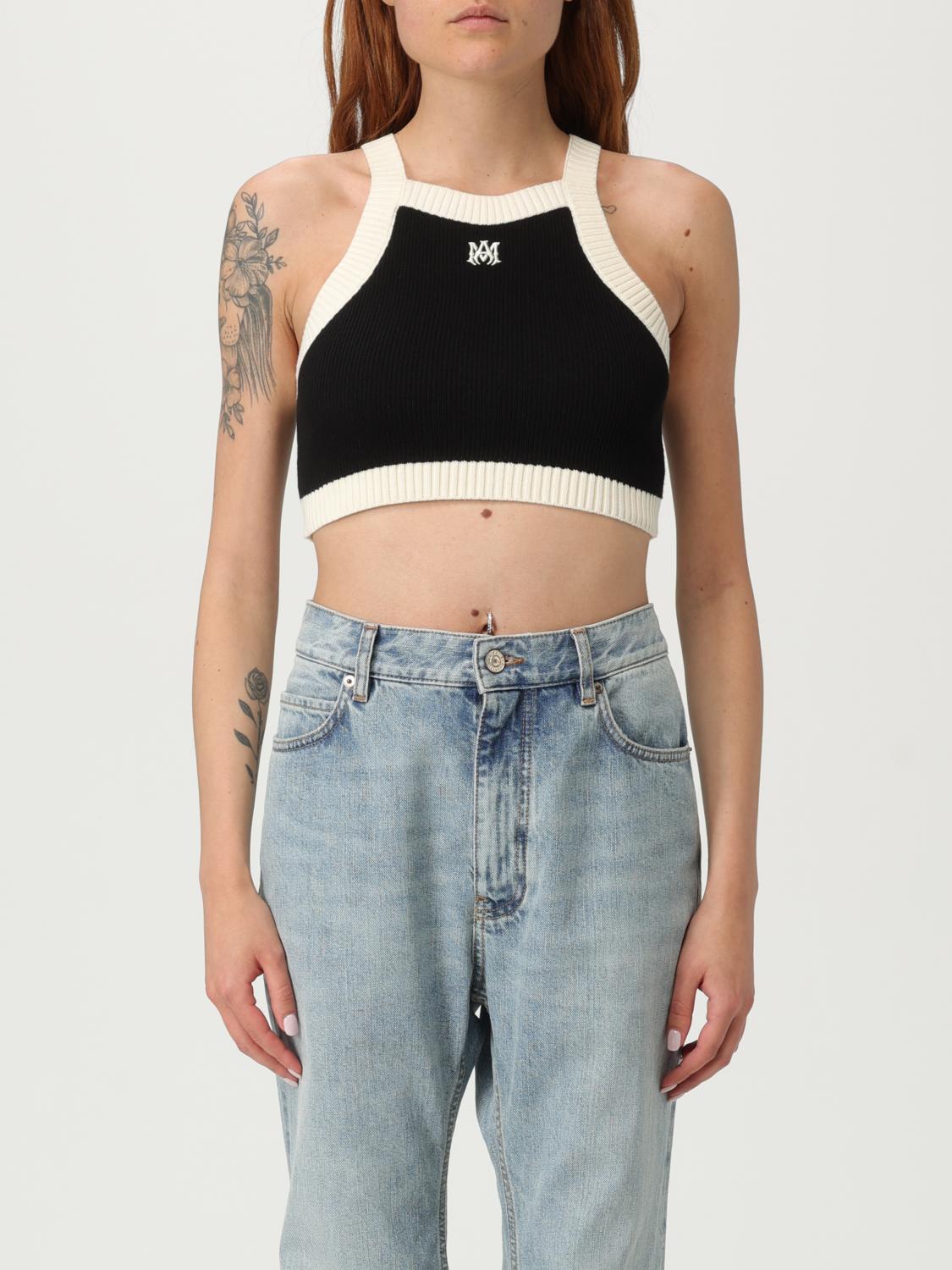 Amiri Cropped Tank Top Embroidered Logo
