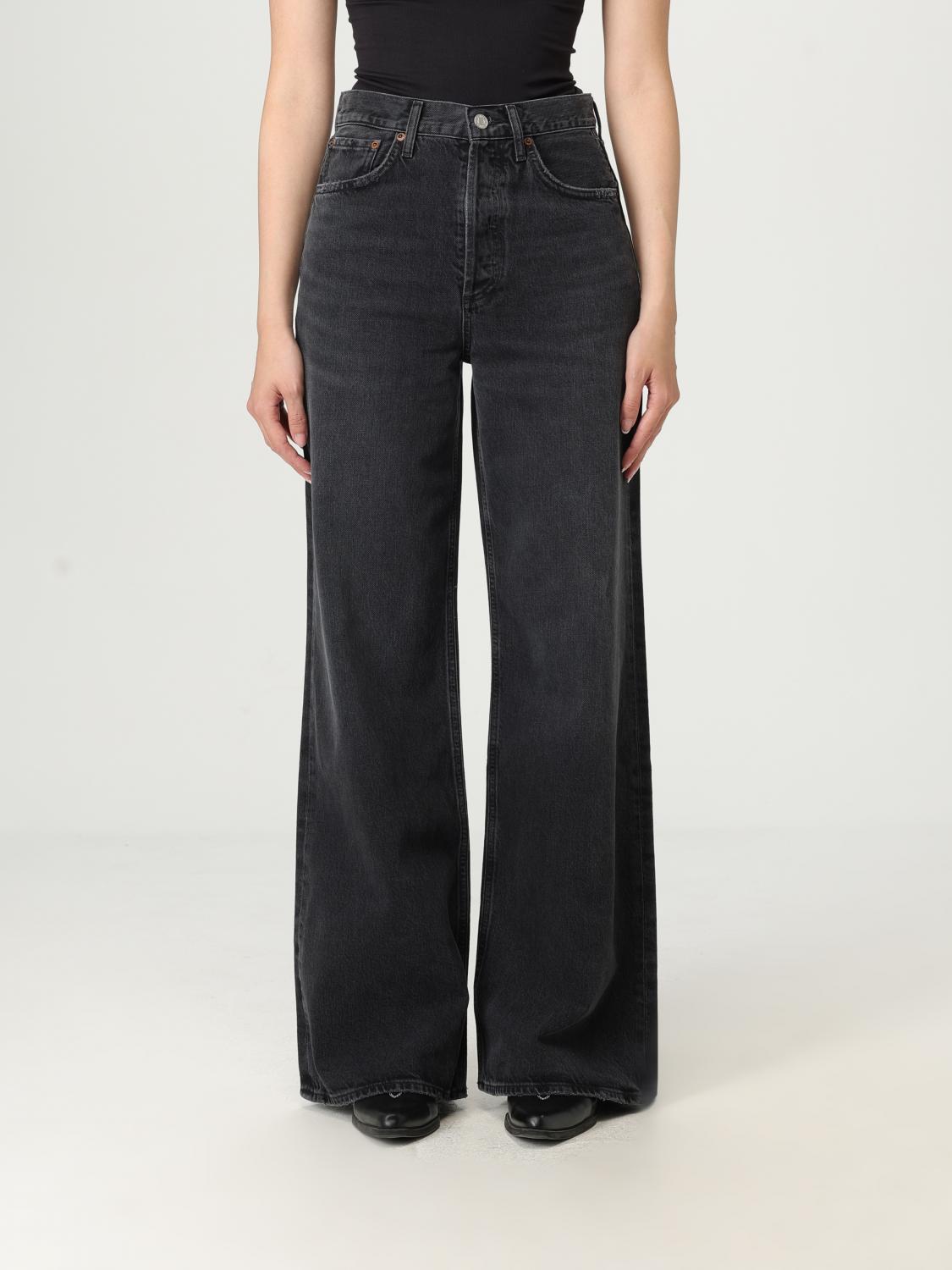 Agolde Low Slung Baggy Jeans In Black