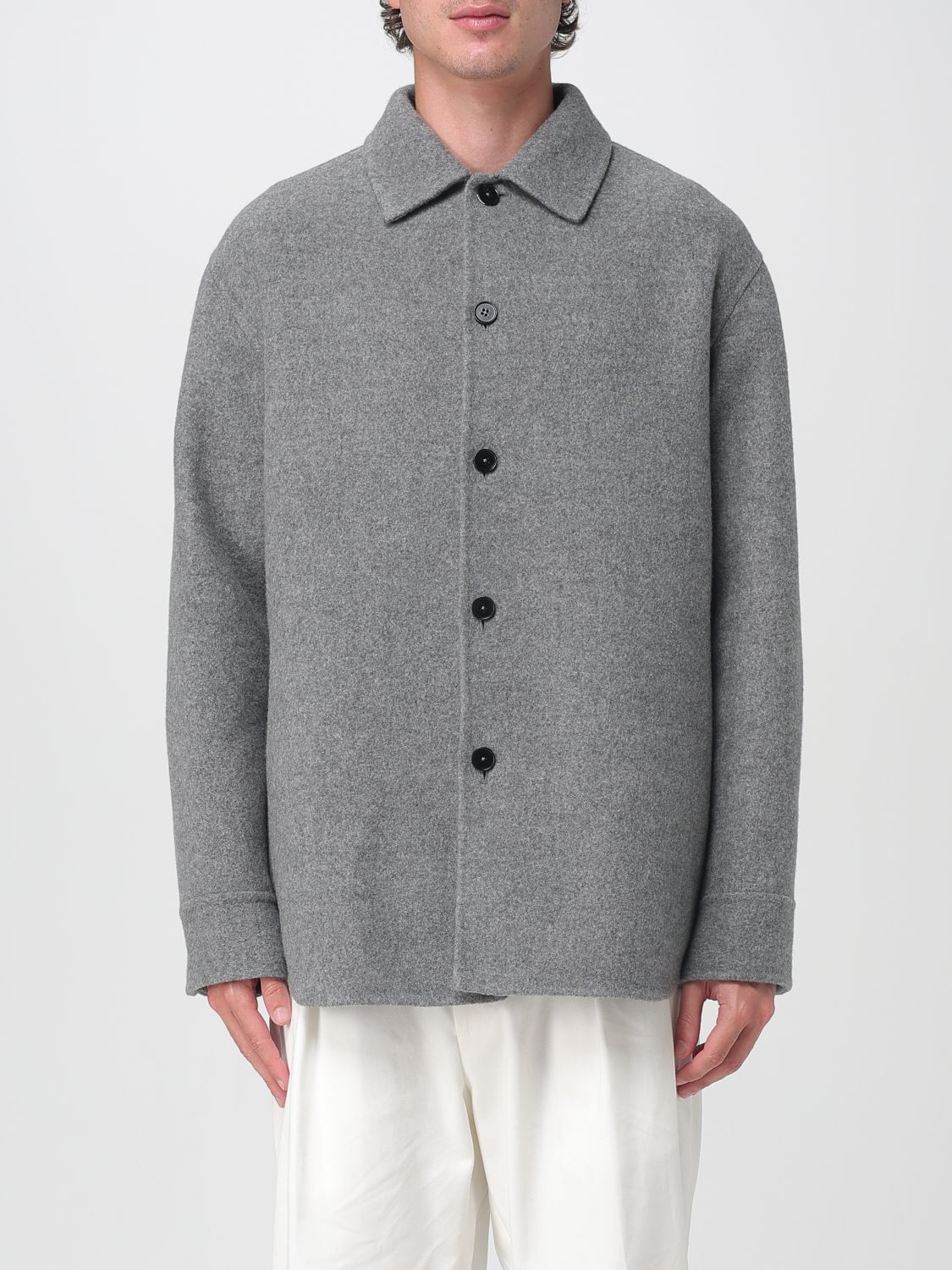 Jil Sander Men Shirt Jacket In Gray