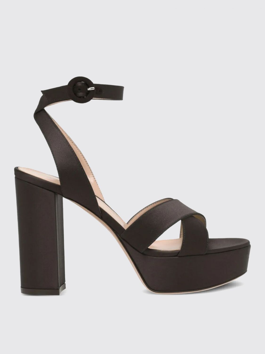 Gianvito Rossi Crepe Satin Sandals T.070 Shoes In Brown