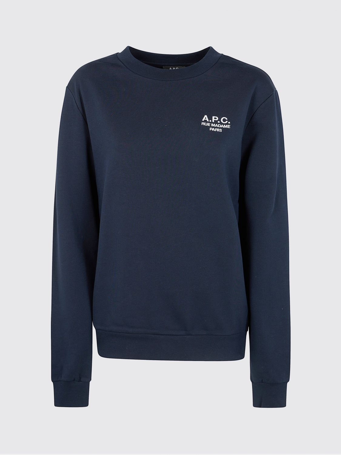 Apc A.p.c. Cotton Sweatshirt With Minimalist Logo And Comfortable Fit In Blue