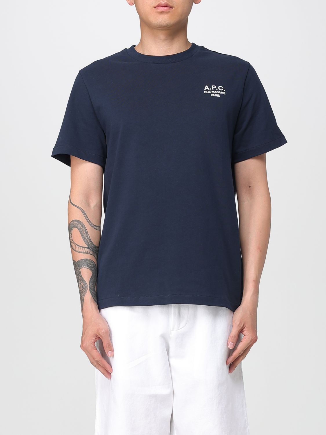 Apc T-shirt A. P.c. Men Color Ecru In Blue