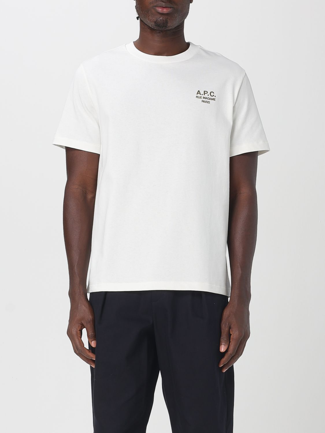 Apc A.p.c. A.p.c. White T-shirt With Embroidered Logo In White