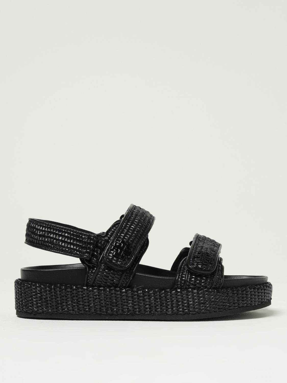 Tory Burch Kira Woven Platform Sandals In Black