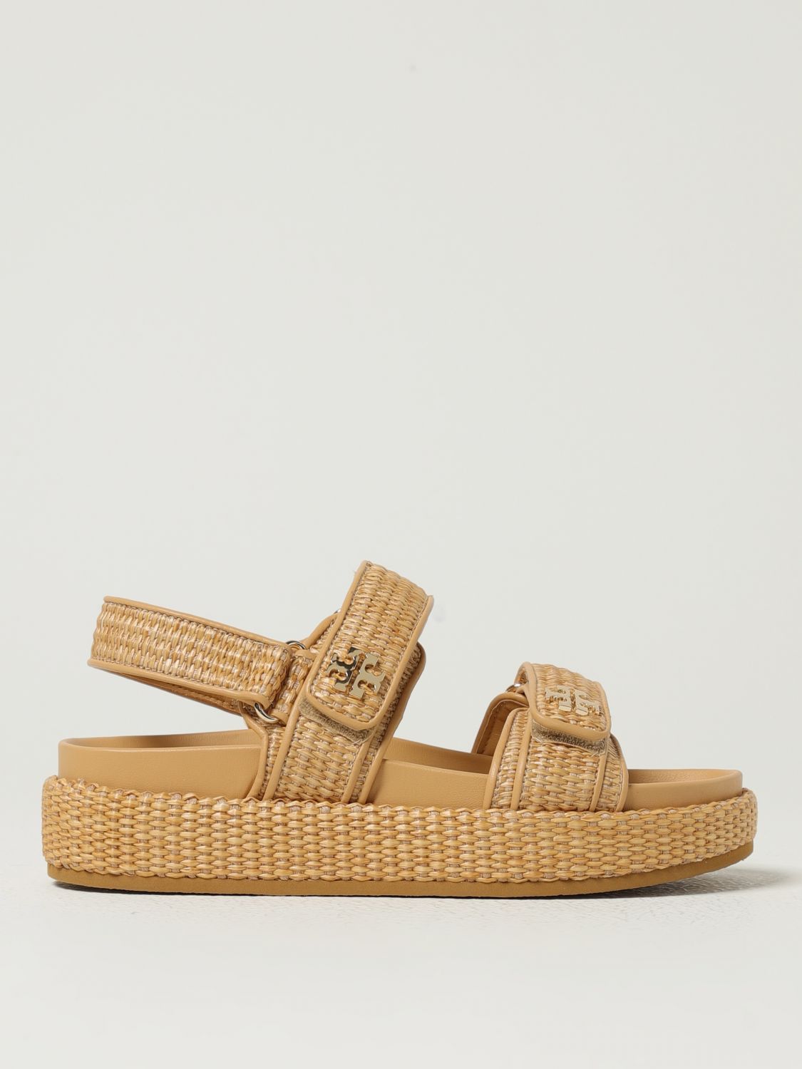 Tory Burch Raffia Kira Open Toe Textured Sole Sandals