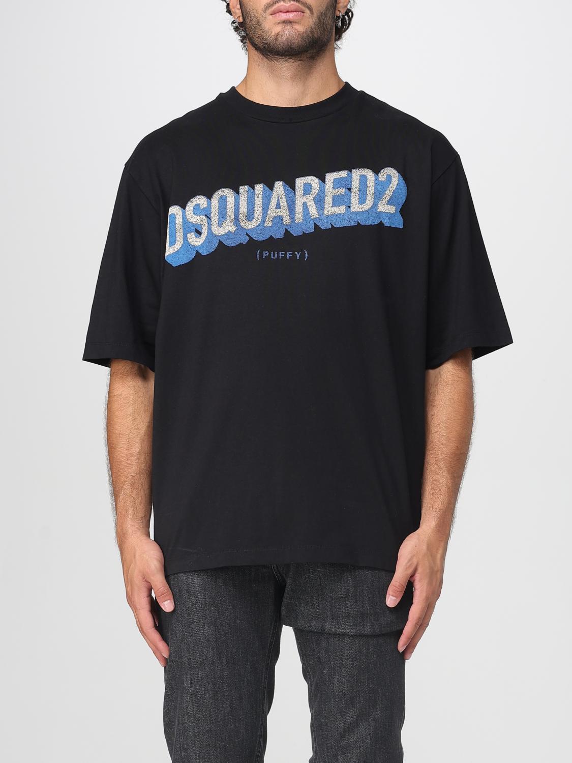 Dsquared2 Short-sleeve T-shirt With Puffy Logo In Blue In Black
