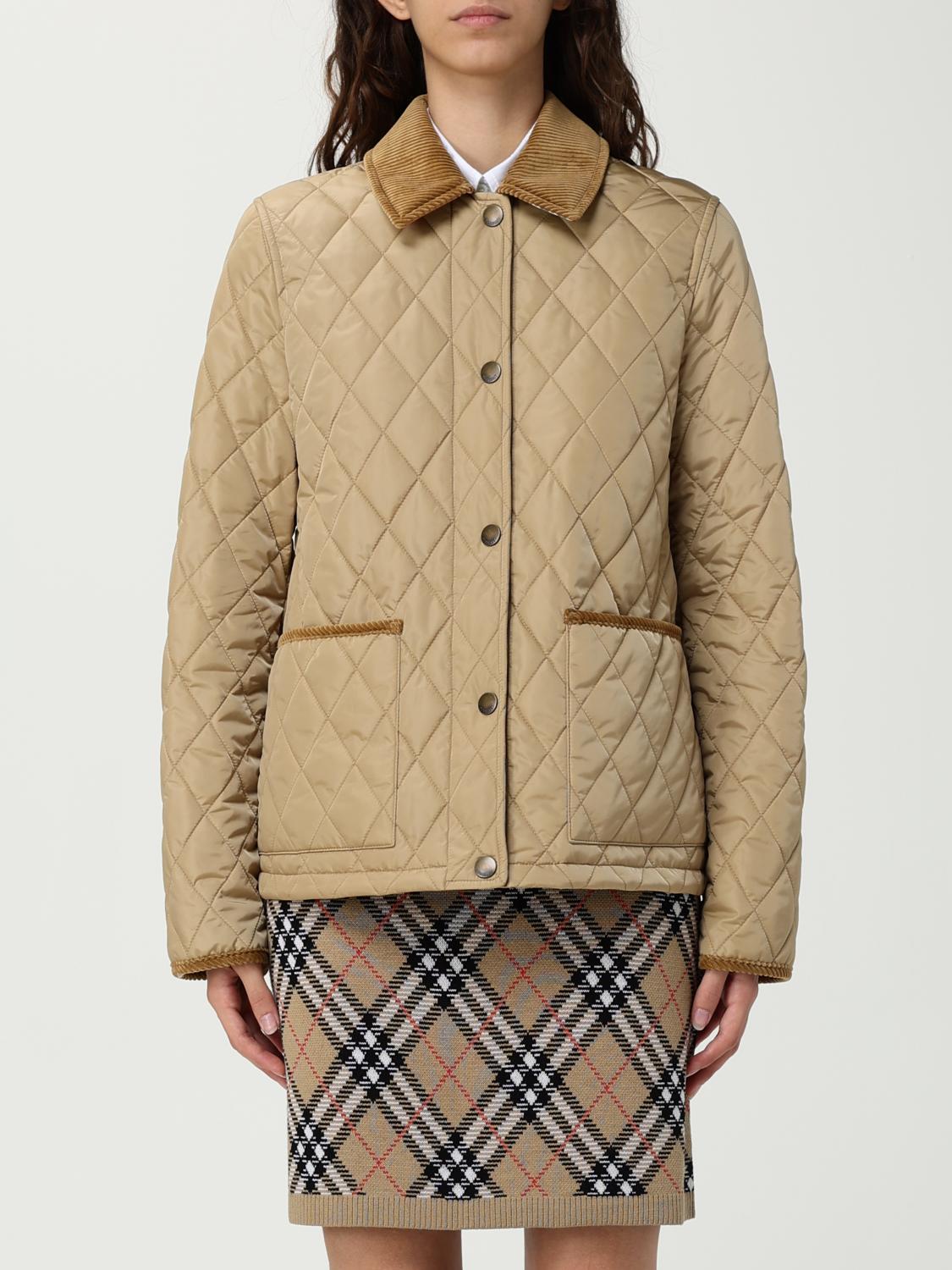 Burberry Cropped Quilted Nylon Jacket In Brown