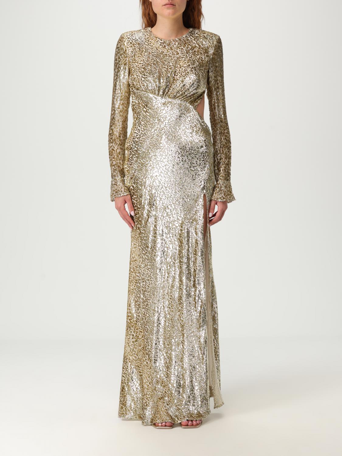 Self-portrait Long Dress In Gold Thread Dresses Gold In Gold