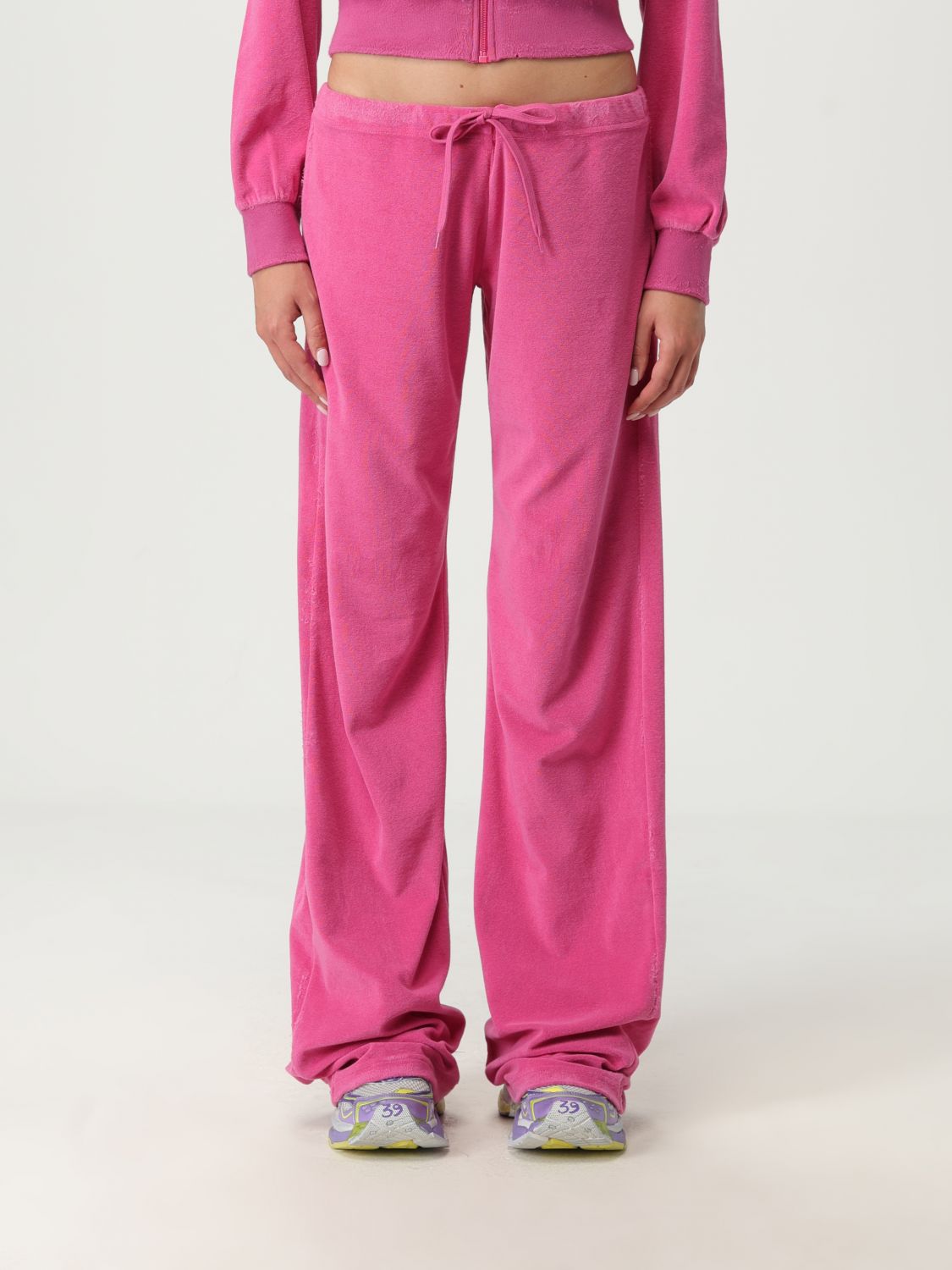 Balenciaga Fuchsia Velvet Joggers In Pink | ModeSens