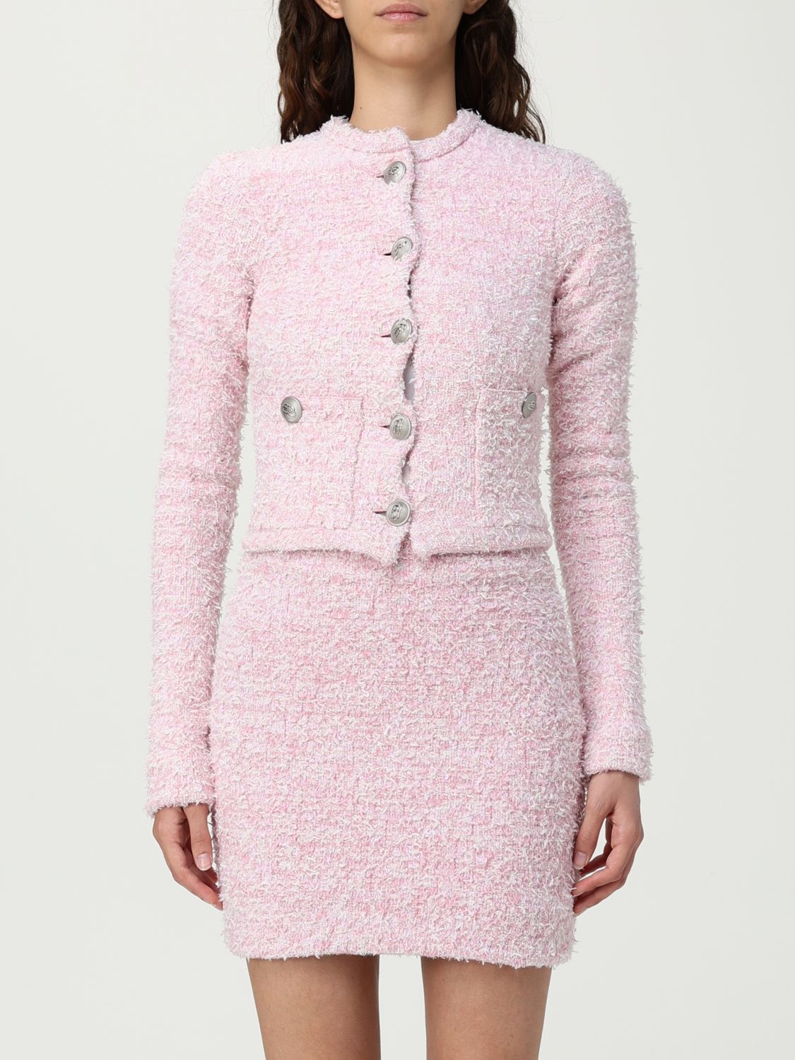 Balenciaga Women's Cropped Cardigan In Pink In Pink