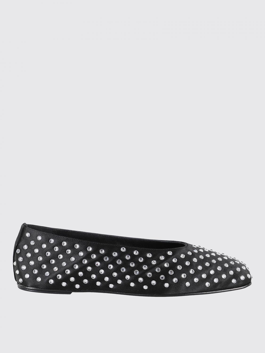 Magda Butrym Black Satin Ballerinas In Black