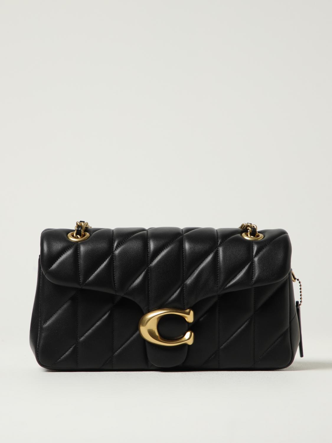Coach Quilted Tabby Shoulder Bag 26 With Chain Handbags Black In Black