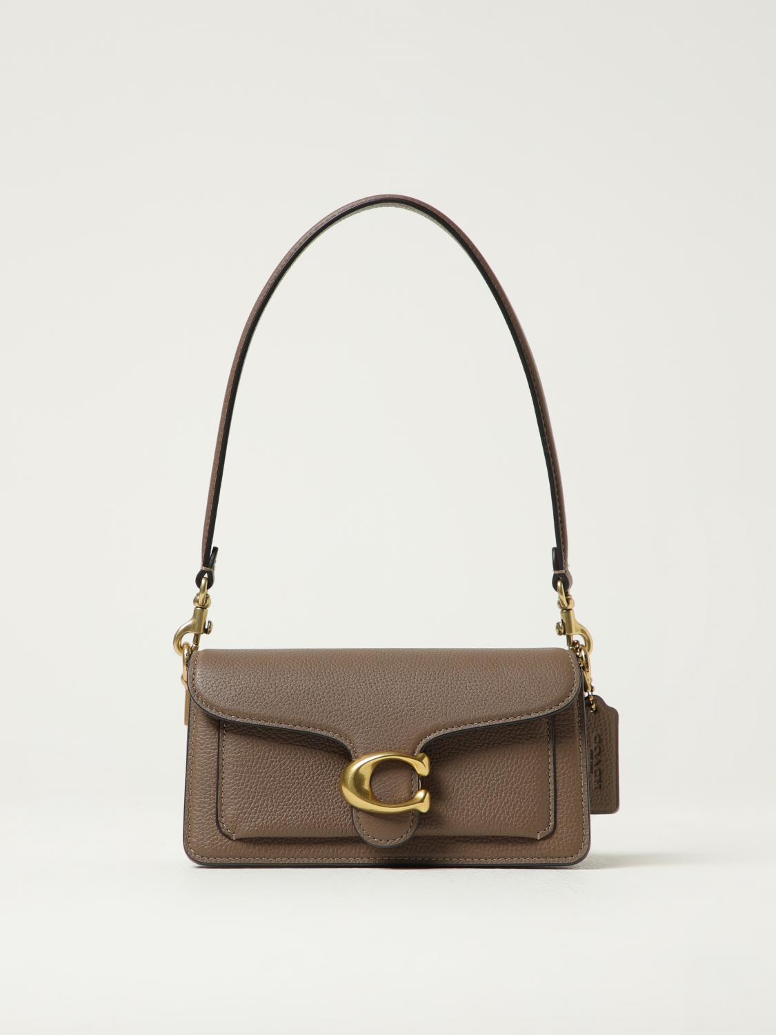 Coach Polished Pebble Leather Tabby Shoulder B In Sand