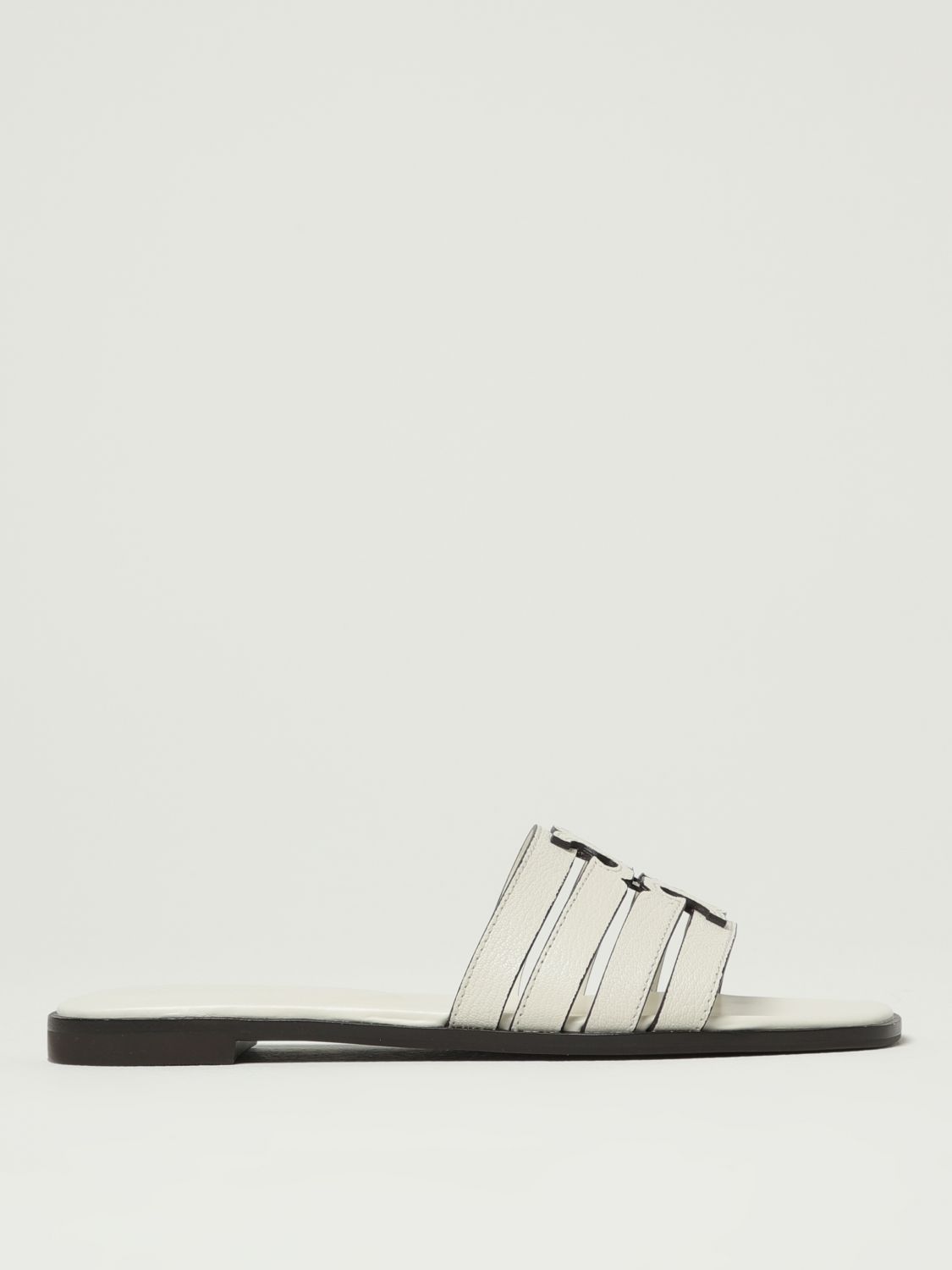 Tory Burch Ivory Leather Ines Slippers In White