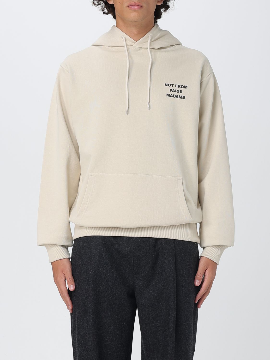 Drôle De Monsieur Nfpm Hooded Cotton Sweatshirt In White