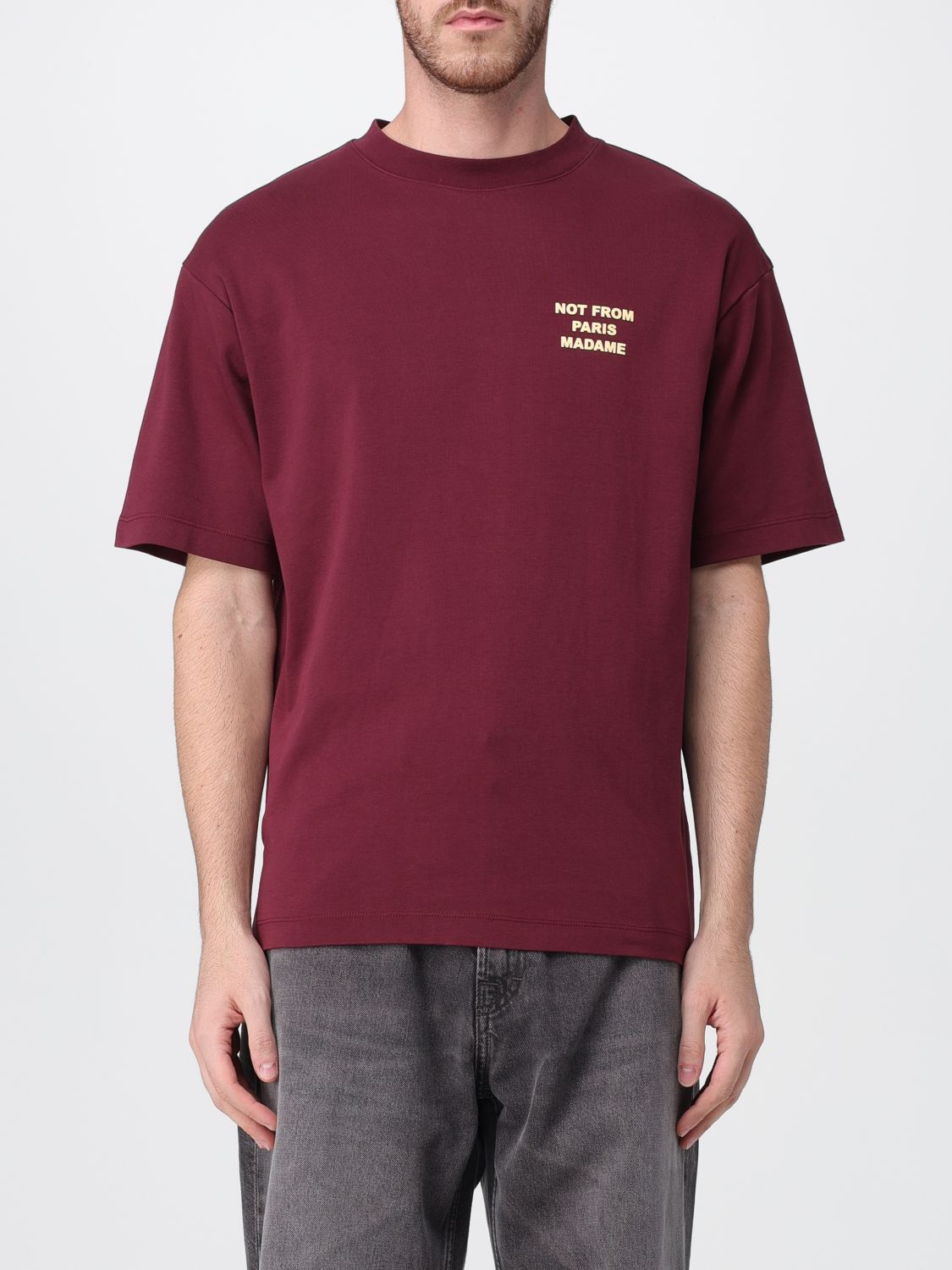 Drôle De Monsieur Cotton Graphic T-shirt In Red