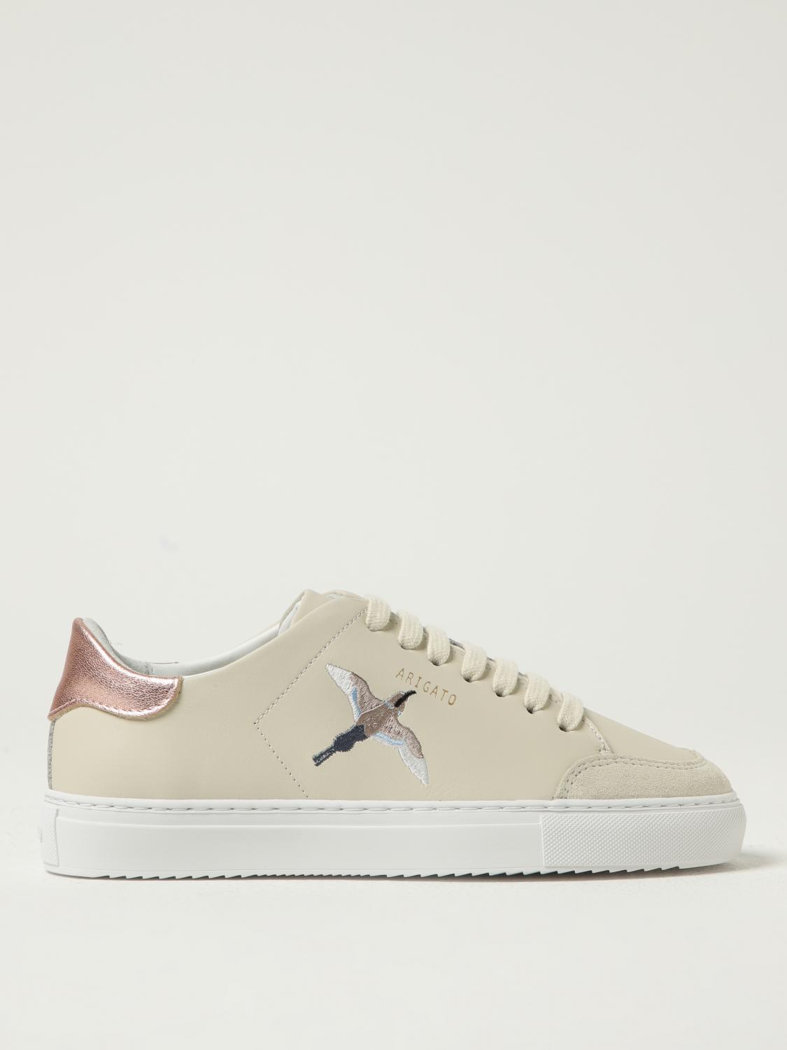 Axel Arigato Round Toe Leather Sneakers With Metallic Accent