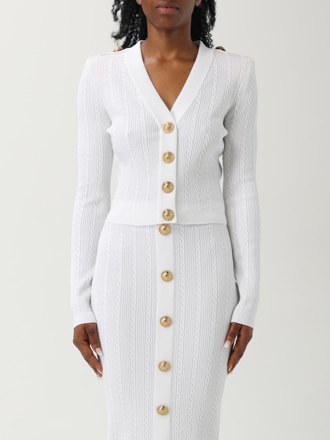 Balmain Cardigan Woman Color White In White