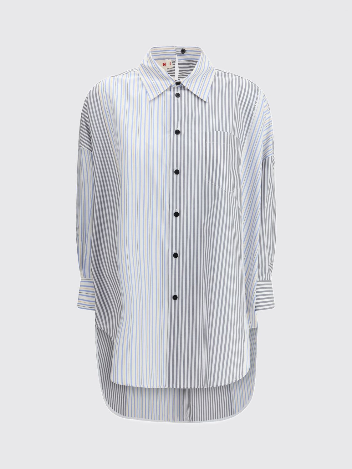 Marni Multicolor Cotton Pattern Shirt In Gray