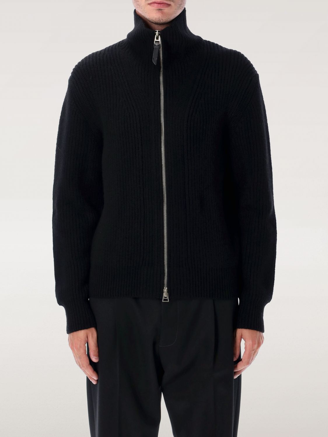 Tom Ford Slim-fit Ribbed Wool And Cashmere-blend Zip-up Cardigan In Black