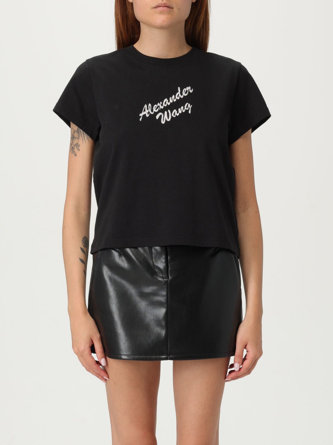 Alexander Wang Shrunken Tee W/hotfix Logo