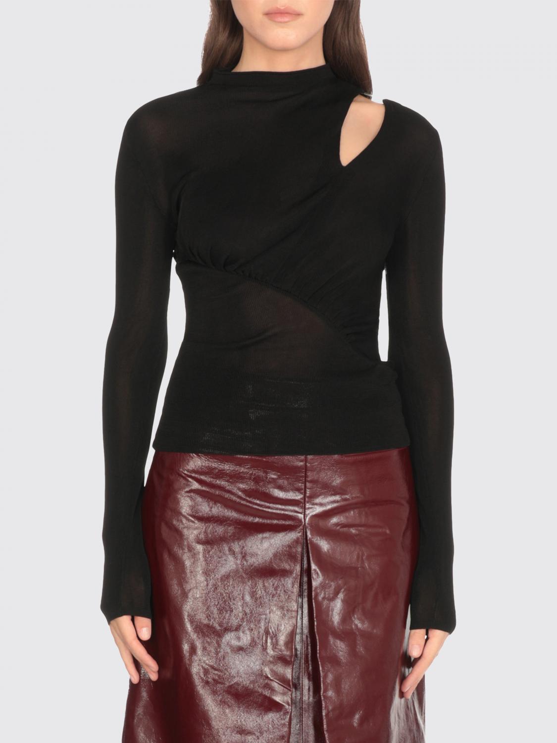 Self-portrait Black Cut Out Viscose Knit Top In Black