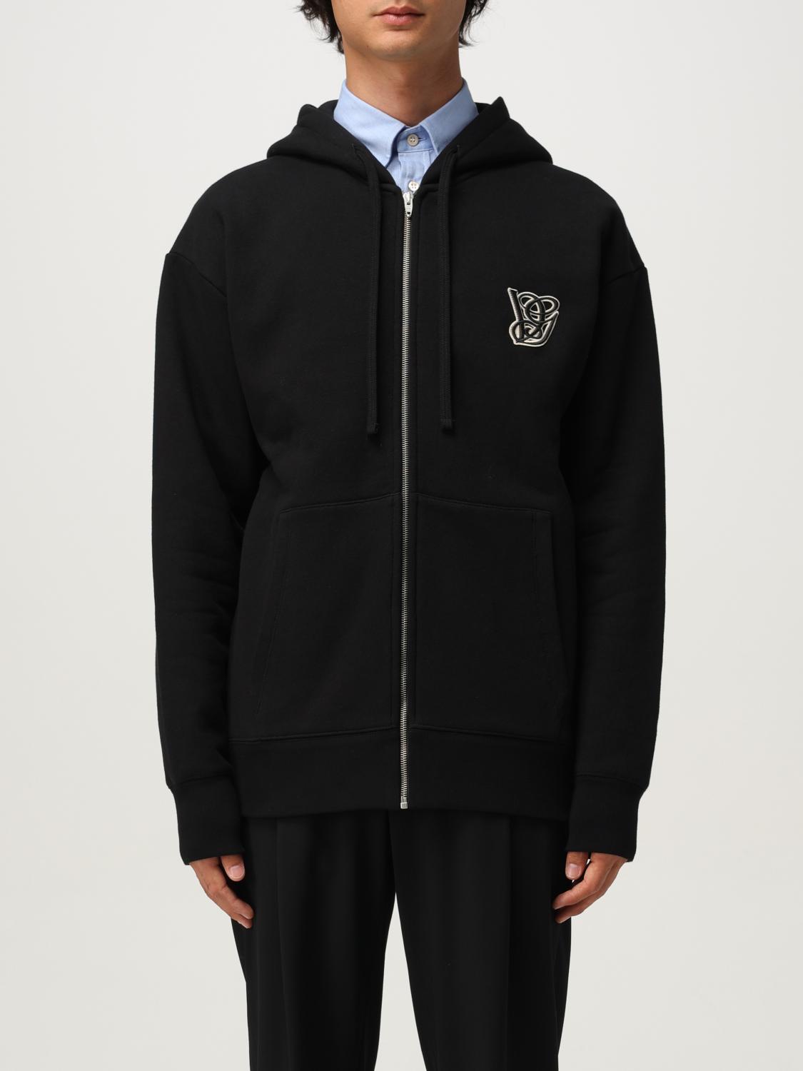 Valentino Garavani Brushed Cotton Hoodie With Vg Patch In Black