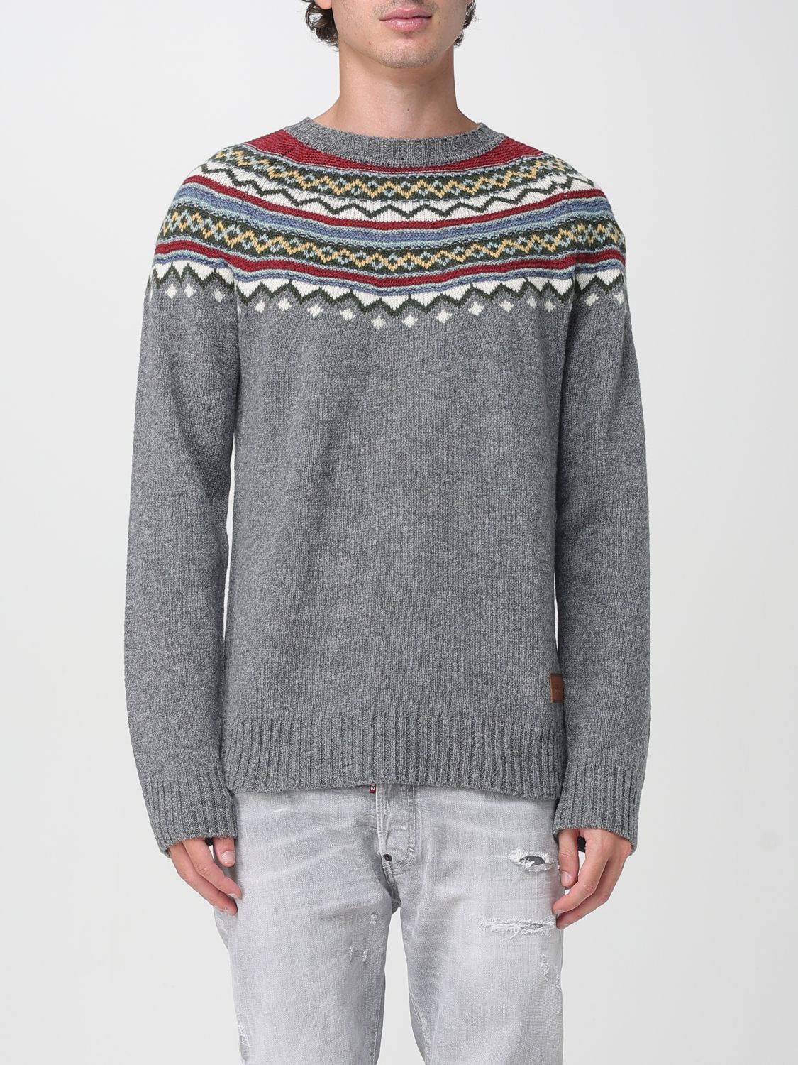 Dsquared2 Grey Virgin Wool Sweater In Gray