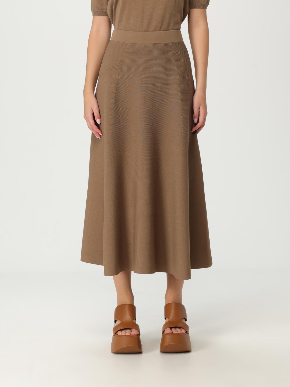 Max Mara Skirt Woman Brown In Green