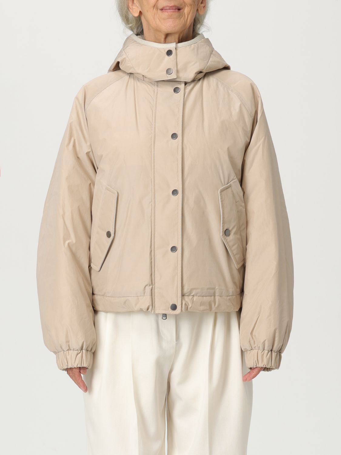 Brunello Cucinelli Coat Woman Color Beige In Sand
