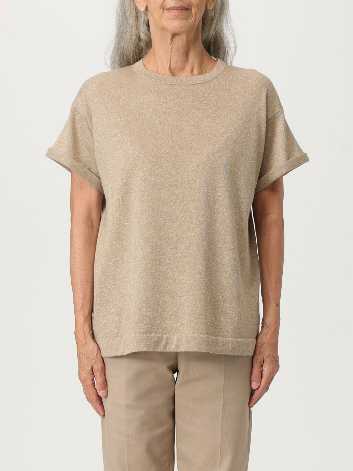 Brunello Cucinelli T-shirt Woman Color Beige In Gold
