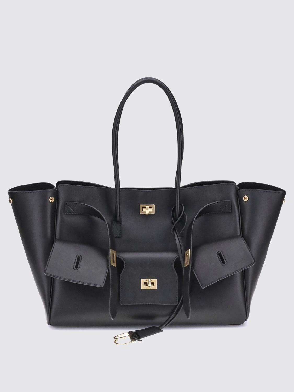 Balenciaga Structured Tote Bag With Buckle And Gold-tone In Black