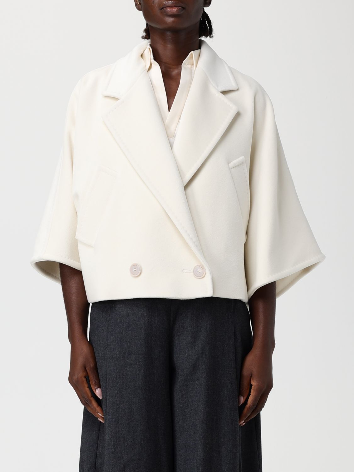 Max Mara Coat  Woman Color White In Multi