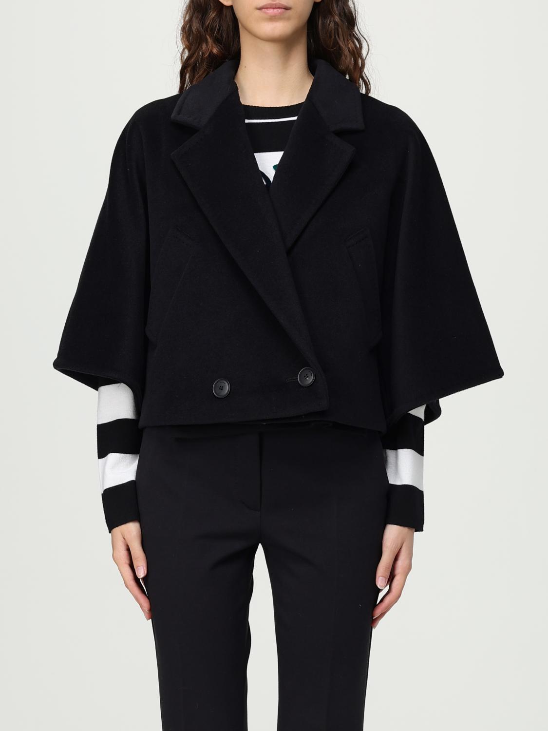 Max Mara Galea Caban Coat In Black