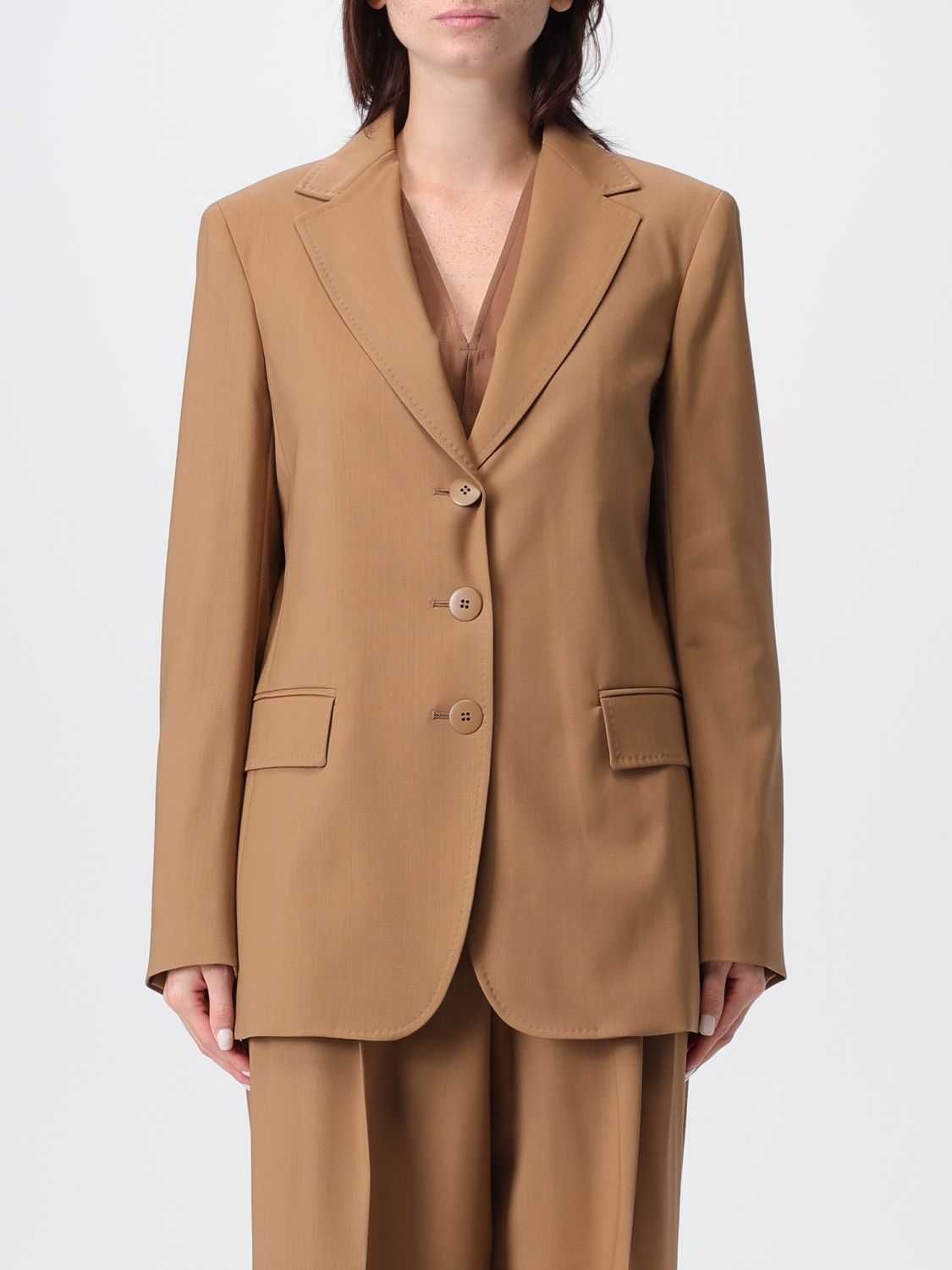 Max Mara Jacket Woman Studio In Brown