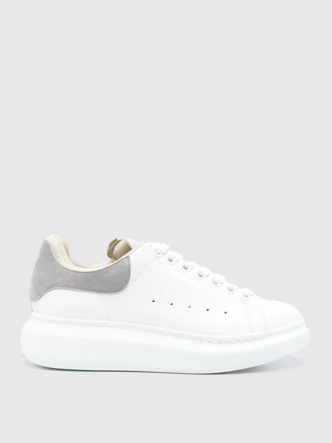 Alexander Mcqueen Oversized Leather Low-top Sneakers In White