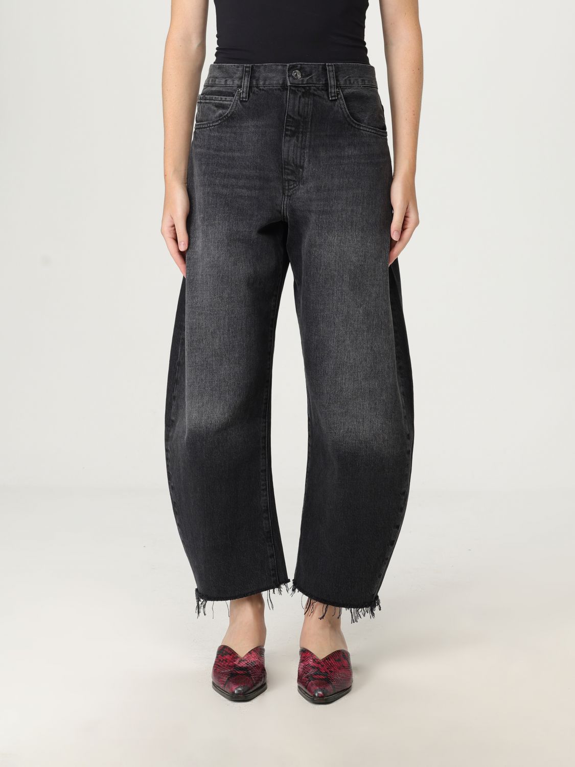 Frame Jeans Woman Color Black In Black