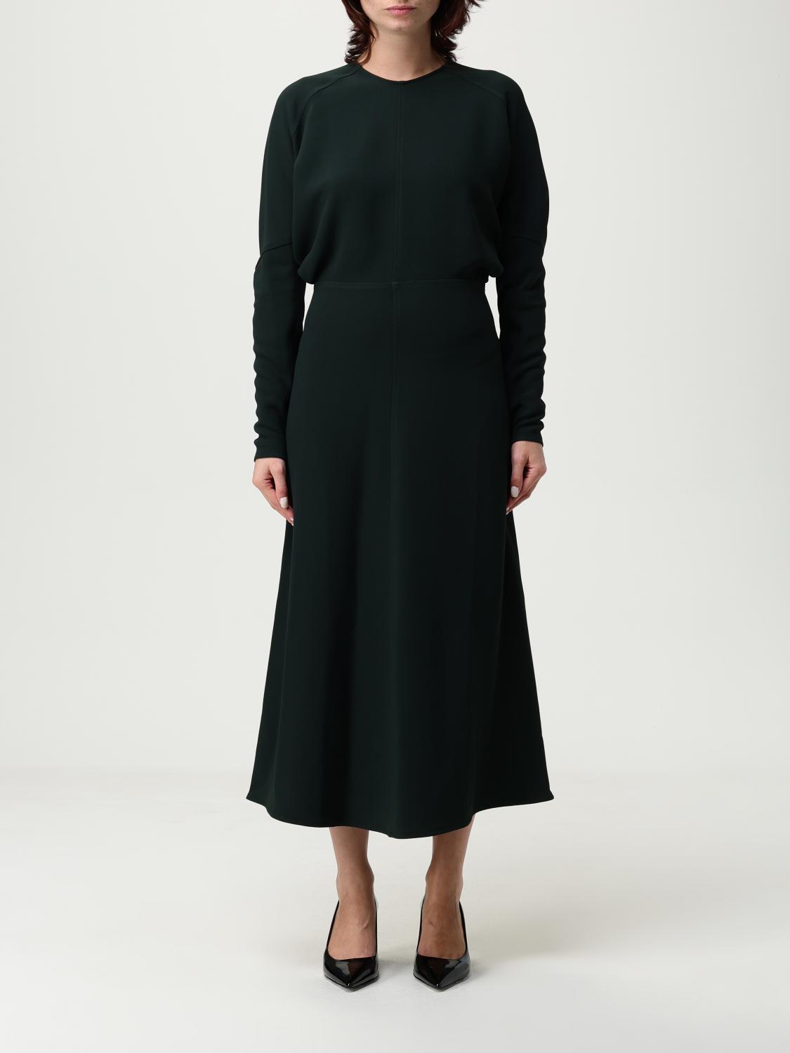 Victoria Beckham Crew Neck Dolman Midi Dress In Black