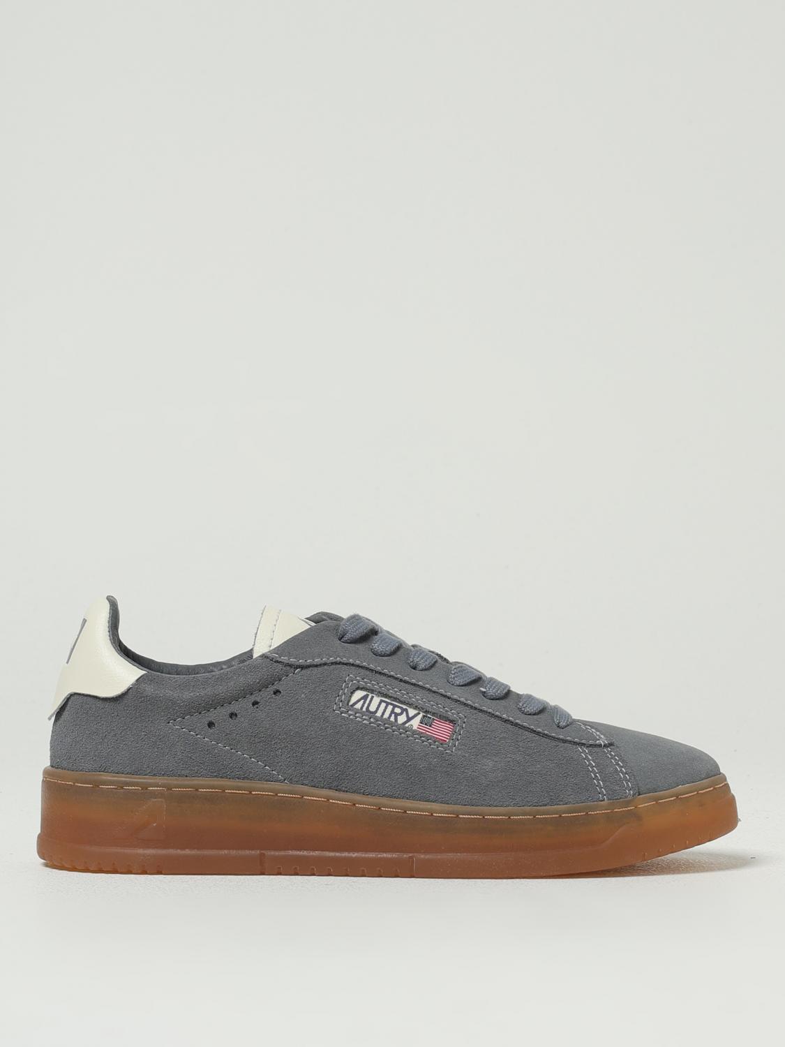 Autry Dallas Low Suede Sneakers In Ash And Marshmallow Color In Gray