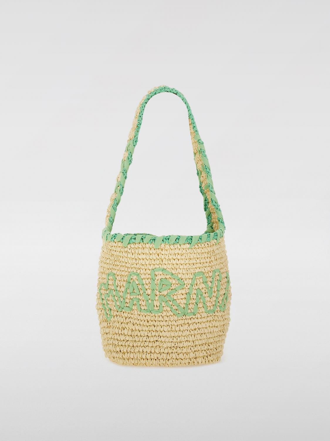 Marni Small 'nassa' Bag Natural Raffia In Brown