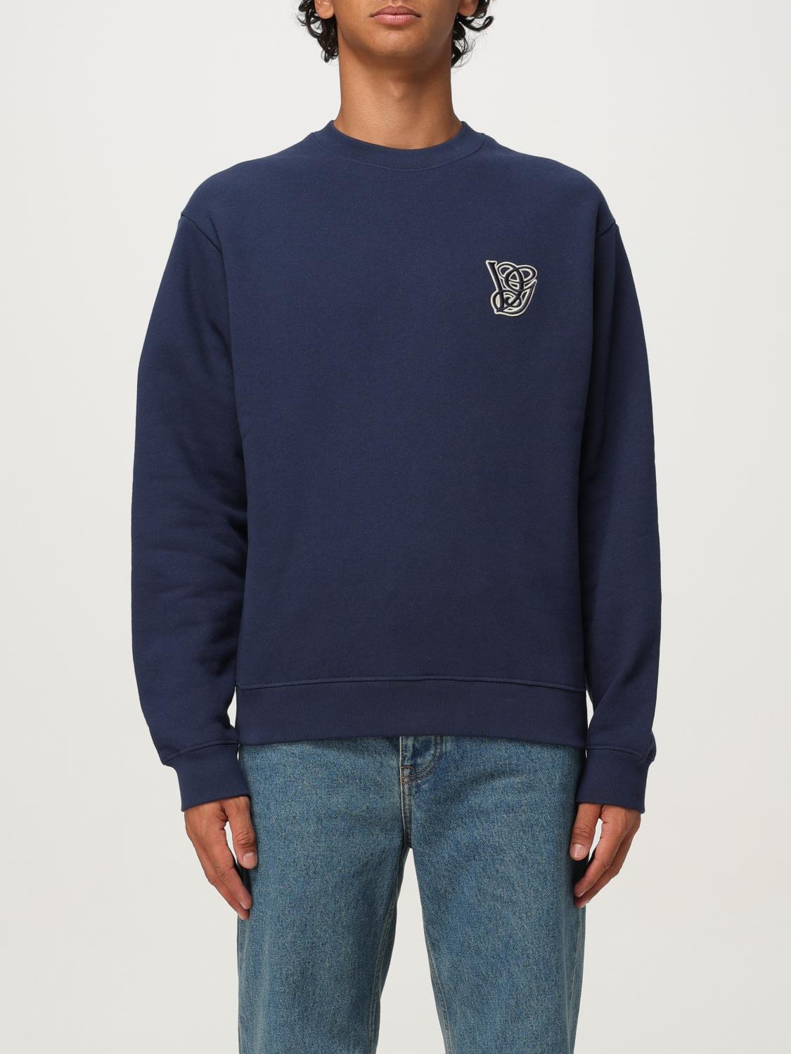 Valentino Cotton Sweatshirt With Vg Patch In Blue