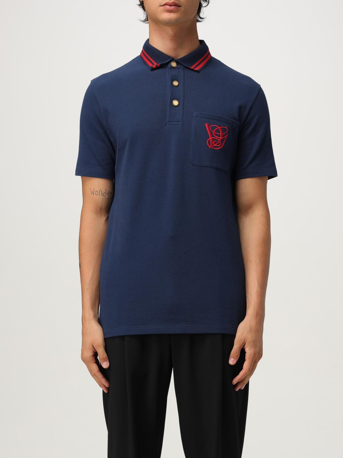 Valentino Garavani Polo Shirt With Vg Embroidery In Blue