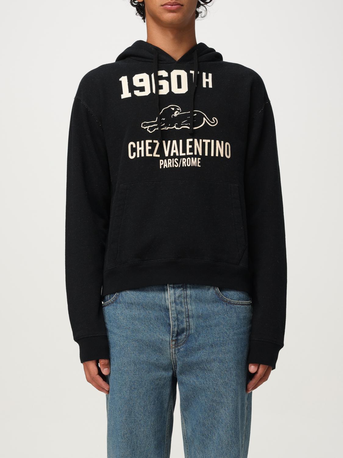 Valentino Cotton Fabric Sweatshirt With Comfortable Fit In Black