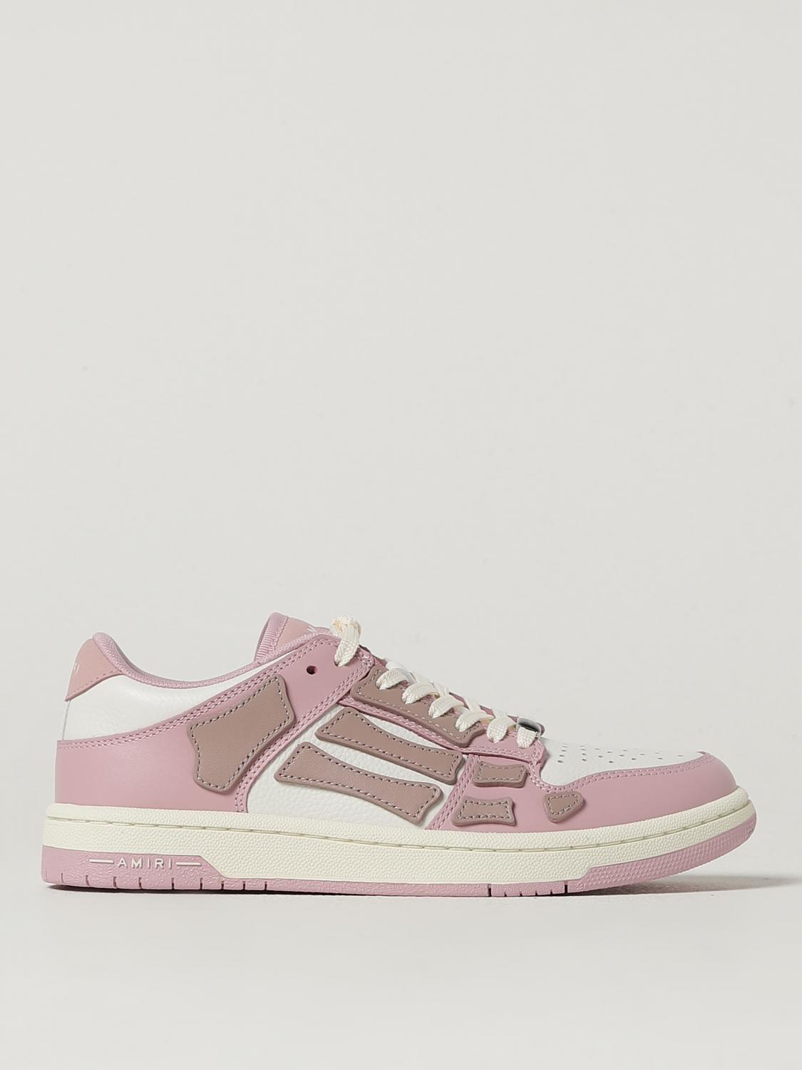 Amiri Skel Leather Low-top Sneakers In Pink