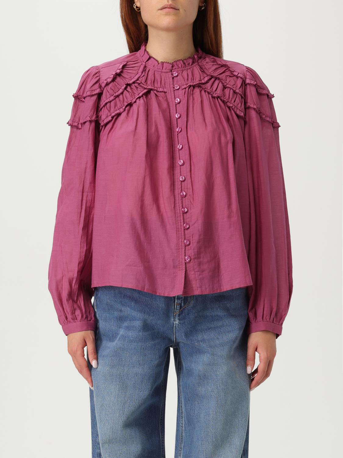 Isabel Marant Étoile Marant Etoile Women Christa Biologic Cotton And Viscose Shirt In Pink