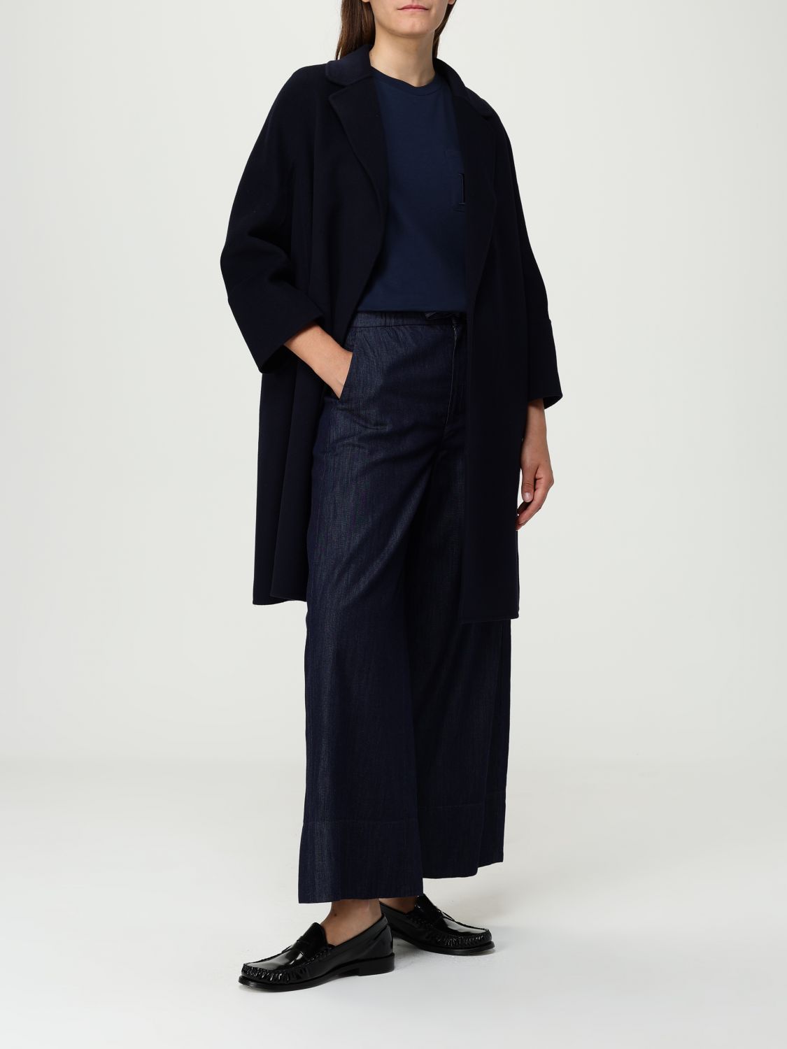 Max Mara Timeless Pants Woman  In Blue