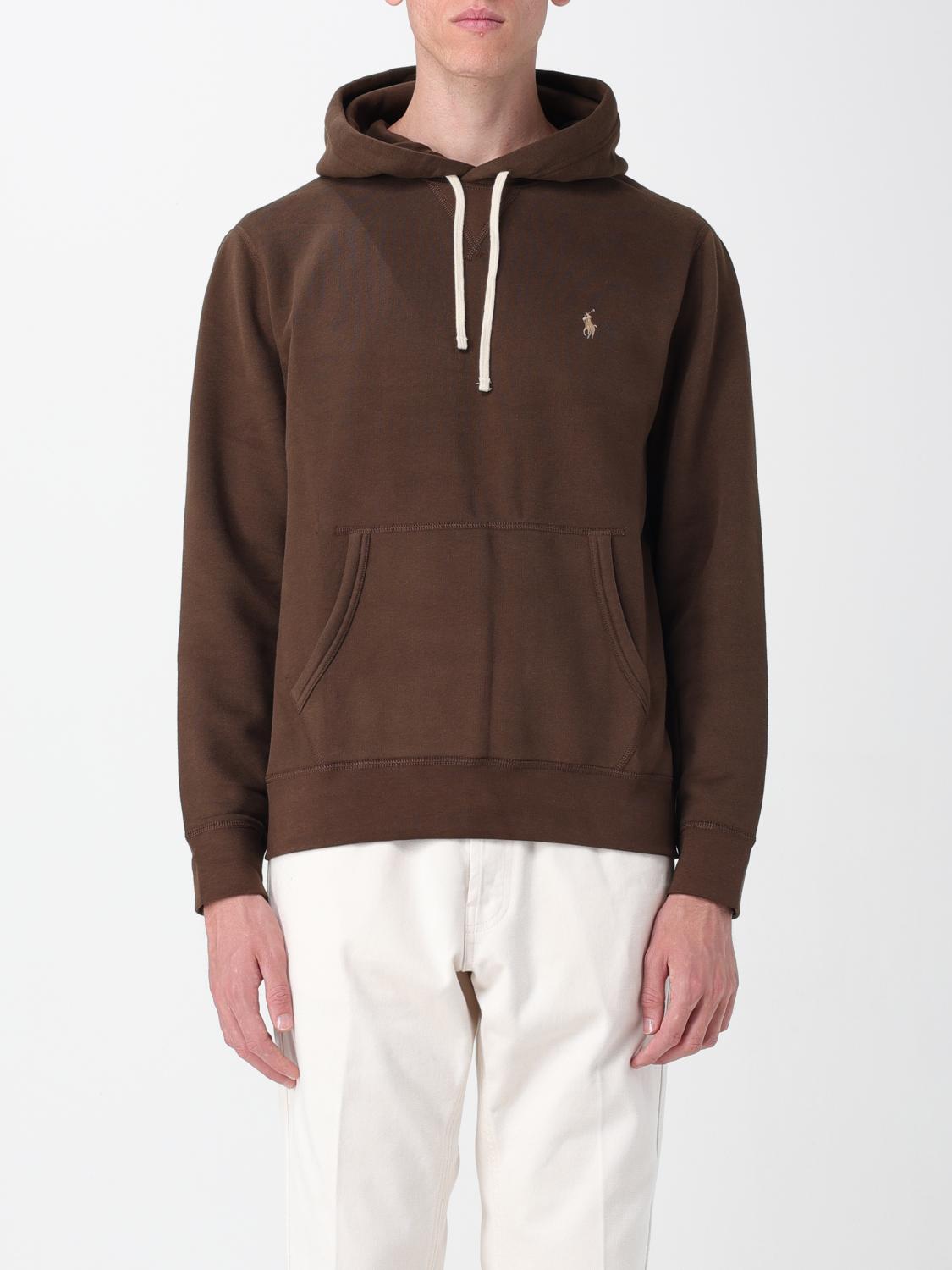 Polo Ralph Lauren Relaxed Fit Brown Sweatshirt With Embroidered Logo In Brown