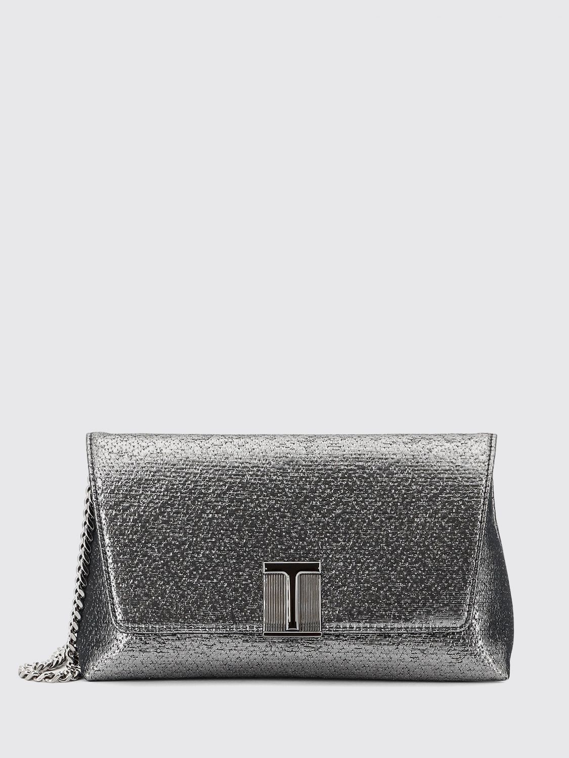 Tom Ford Gunmetal Mini Hammered-effect Fabric Nobile Bag In Silver