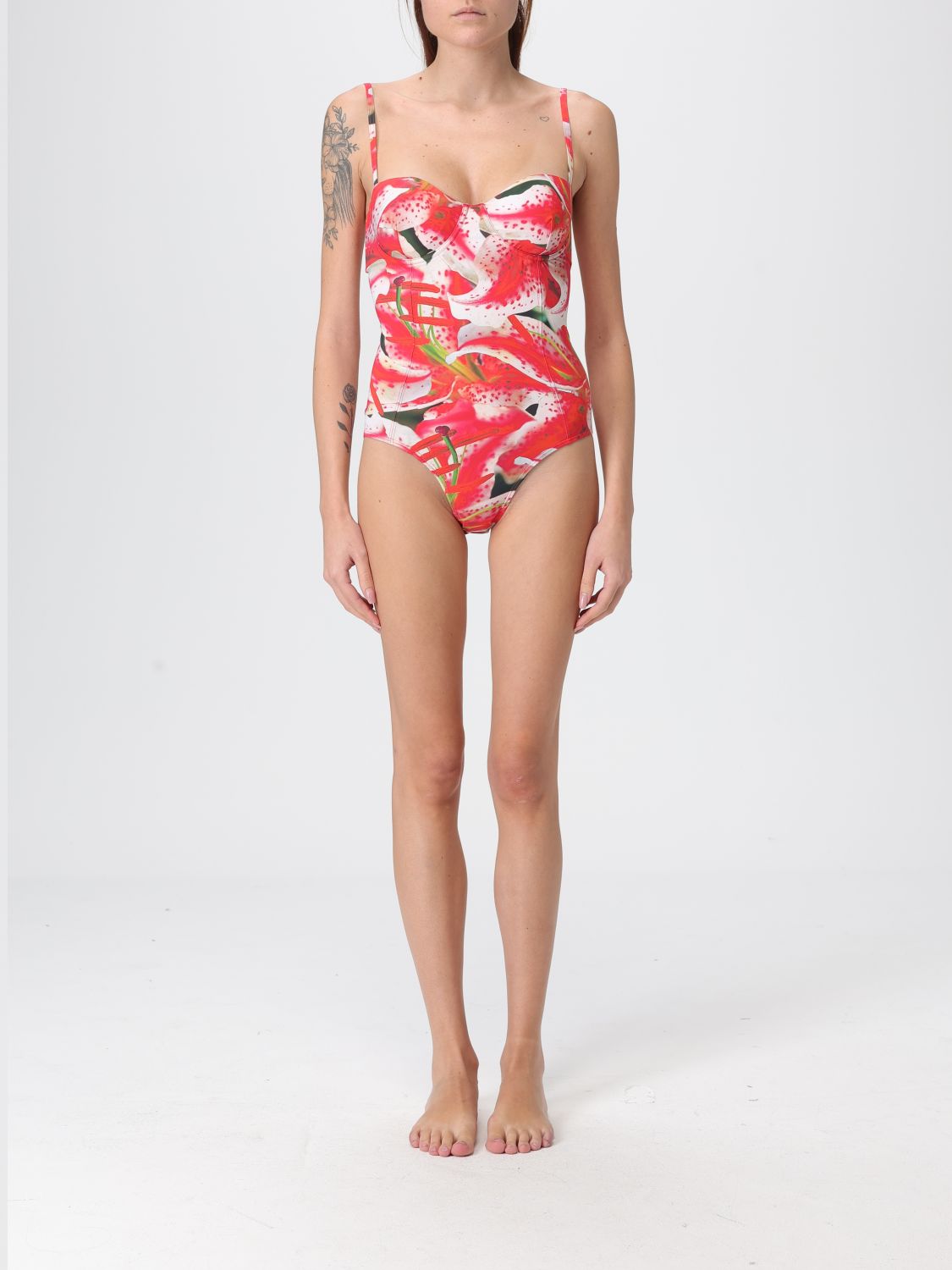 Tory Burch Printed Swimsuit In Pink